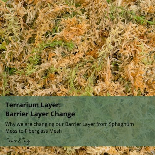 Why we are changing our Barrier Layer from Sphagnum Moss to Fiberglass Mesh - Flower and Twig Nursery