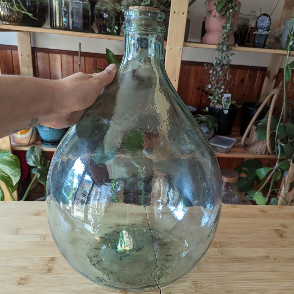 15 Litre Glass Bottle with Cork Lid - Flower and Twig Nursery