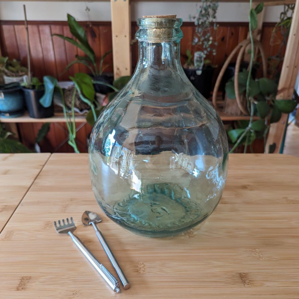 5 Litre Glass Bottle with Cork Lid – Flower and Twig Nursery