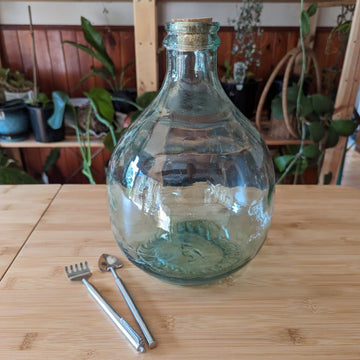 5 Litre Glass Bottle with Cork Lid - Flower and Twig Nursery