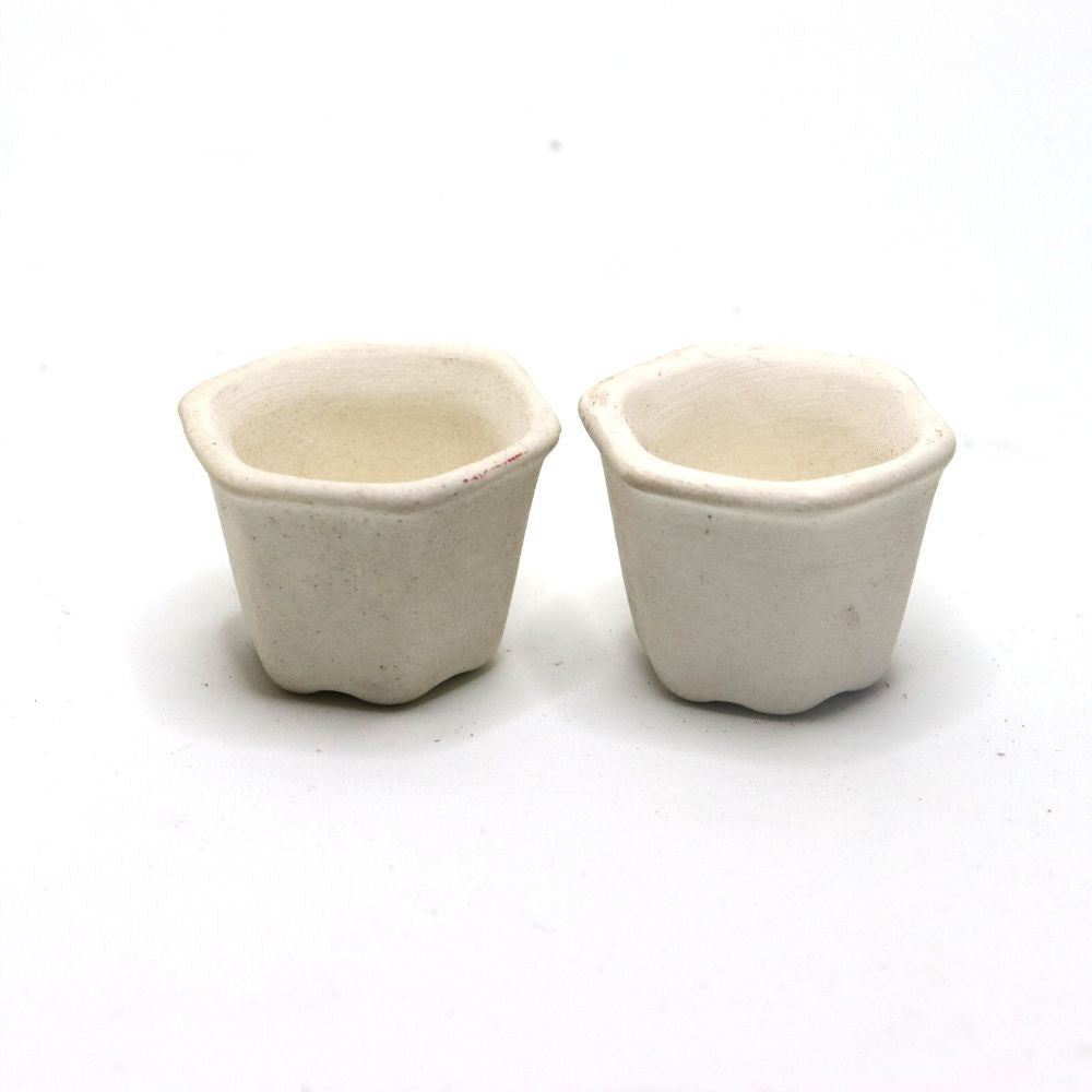 Mini White Clay Pots - Flower and Twig Nursery