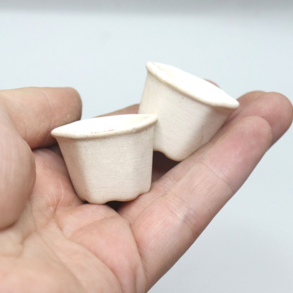 Mini White Clay Pots - Flower and Twig Nursery