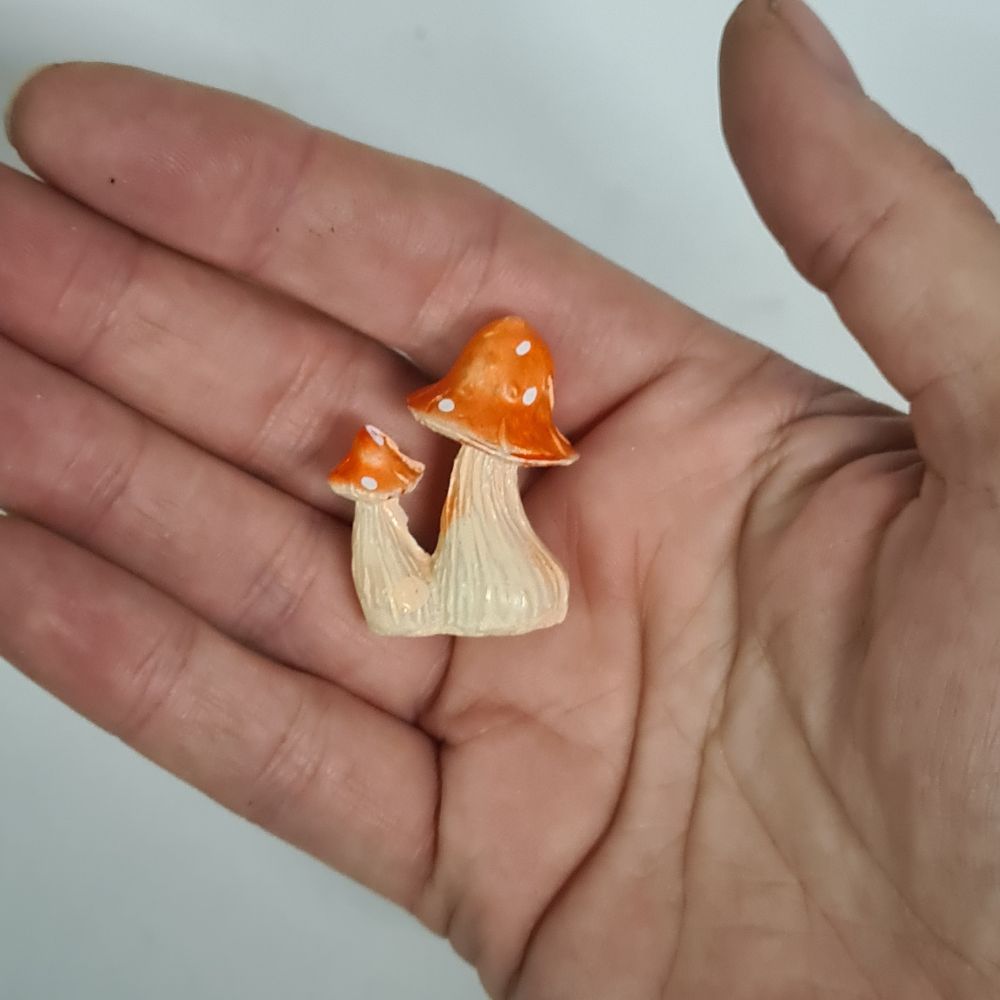 Orange Mushroom Pair - Flower and Twig Nursery